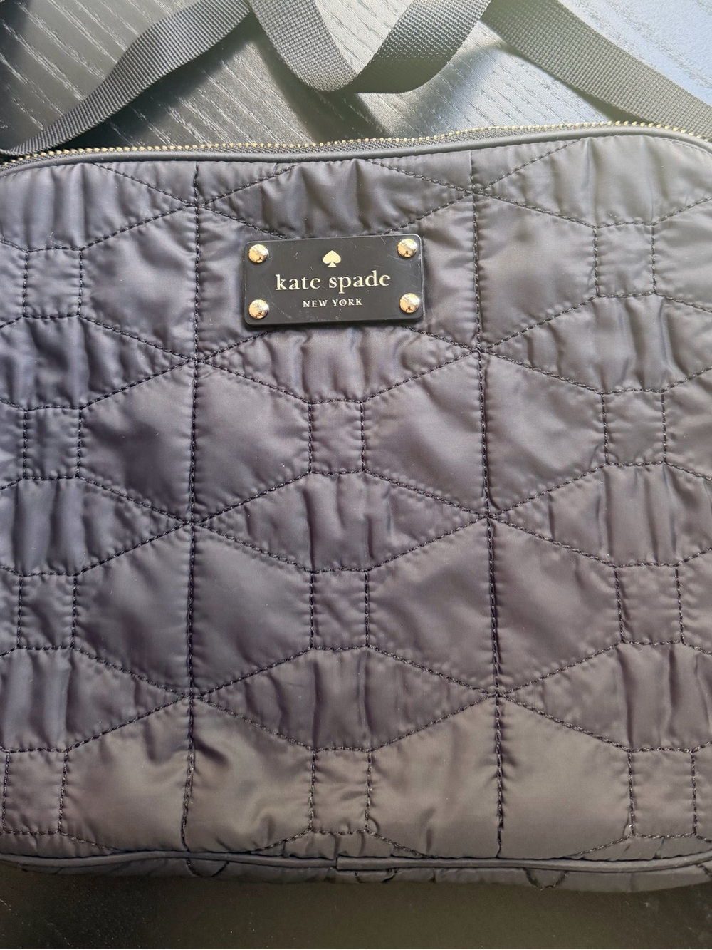 kate spade Quilted Nylon Crossbody Bag - Black